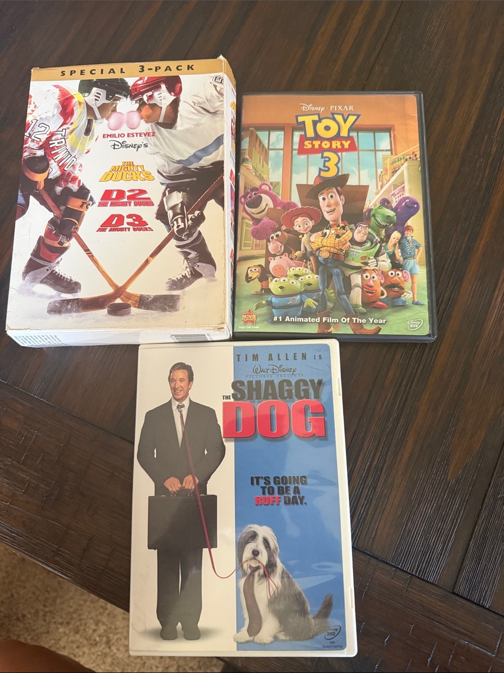 Set of 3 Family DVD Movies - White, Red & Multicolor Covers